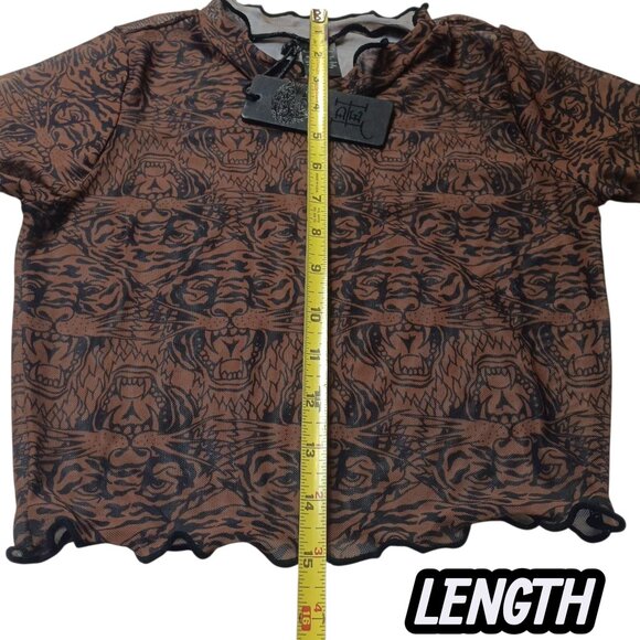 Ed Hardy Crop Top & Ruched Drawstring Co-ord Set Size Small Tiger Print NWT - Picture 10 of 13